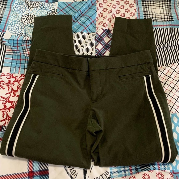 Banana Republic Sloan dark green striped pants - Picture 3 of 10